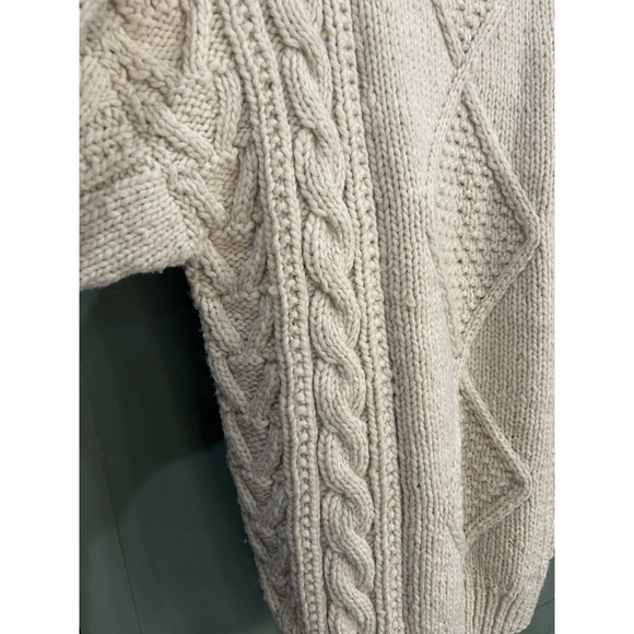 Nature Company 100% Wool Vintage Fisherman Chunky Cable Knit Sweater Size‎ L - Picture 2 of 11